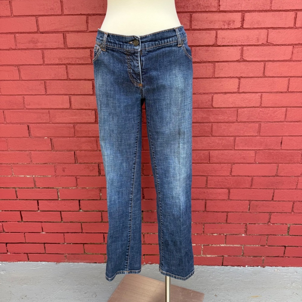 Burberry London Blue Denim Jeans Women's USA 14 Made in Italy FLAW